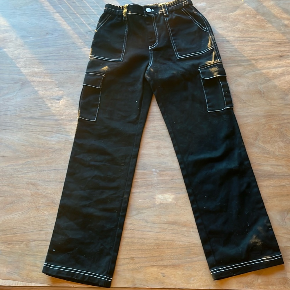 girls black cargo pants